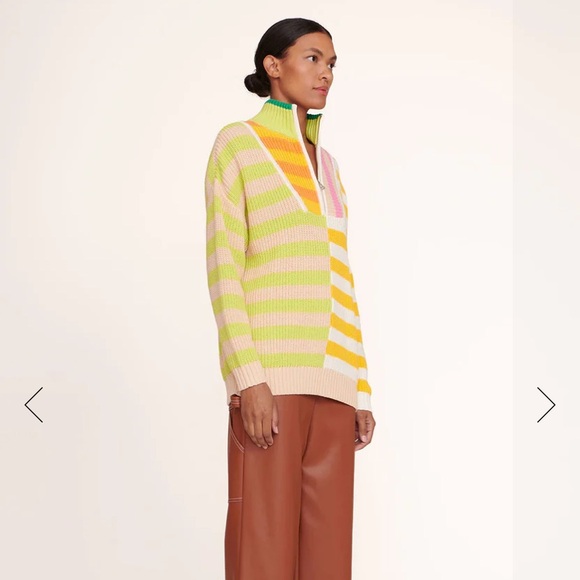 NWT STAUD HAMPTON SWEATER CAPRI STRIPE MULTI - Medium - Picture 5 of 6